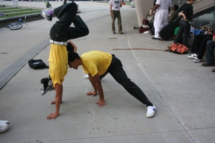 Luz and Adrian at Mestre Joao Grande's roda